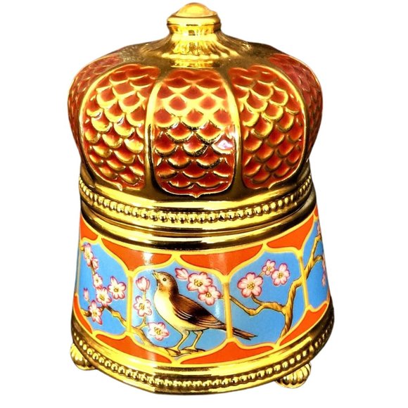 Fabergé & Franklin Mint - 24kt gold plated Porcelain Music Box - 